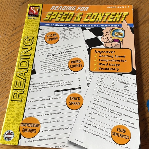 Reading For Speed & Content Grade Level 3-4 and 4-5 (2 Books) - Picture 2 of 15